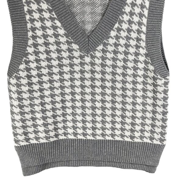 Abercrombie & Fitch Womens S Houndstooth Soft Knit Sweater Vest Cottagecore - Picture 8 of 13